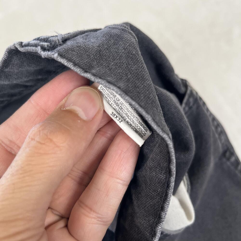Dickies Carpenter Jeans Mens 38x32 Black Relaxed Straight Work Denim Faded Wash - Picture 8 of 13